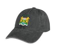 Gorra de Béisbol Negro para Hombre, Verano Unisex Ajustable Cómoda Gorras con Bandera de Sierra Leona Relxed Casual de Algodón Sombrero Transpirable Deportes Cap