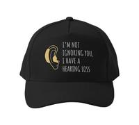 Gorra de béisbol No te Estoy ignorando, Tengo una Gorra Snapback para Personas con pérdida auditiva, Transpirable y Ajustable para Uso Diario en el Gimnasio y Deportes.