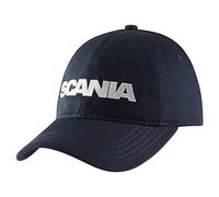 Gorra de béisbol oficial Scania Word con logotipo frontal bordado blanco para hombre, talla única, clásica, azul marino, 1-2