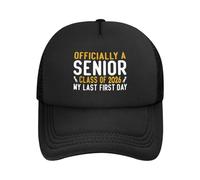 Gorra de béisbol, Oficialmente Clase Senior de 2026 Mi Último Primer Día Primer Día Gorra Deportiva Adjustable, Cómoda Sombrero Ocio para Caza Tenis Deporte Motociclet