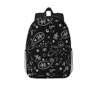 Gorra de béisbol Pañuelo negro para hombres, mujeres Estudiantes universitarios, libro de colegios para portátil de 15 pulgadas, Paisley Western Cowboy Outlaw Regalos de Halloween y deportes