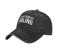 Gorra de béisbol para adulto, estilo camionero, con texto en inglés "I Belong in The Mountains", divertida gorra de vaquero, I Am Actually Smiling, Talla única