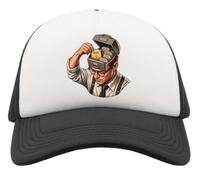 Gorra de béisbol para hombre con archivador, diseño de cerebro, media malla, color negro