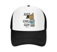 Gorra de béisbol para Hombre, Gorra de béisbol de Malla Personalizada con Texto de Just A Chill Guy para Hombres Que acampan Gorra de Camionero de Hip Hop de Playa Masculina para Acampar, Regalo