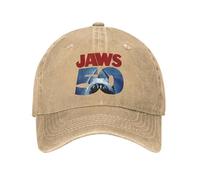 Gorra de béisbol para Hombre Jaws 50th Anniversary Sun Baseball Cap Ajustada Retro Mujeres Hombres Lavada Gorra de Camionero Ajustable Personalizada Caza Camping Snapback Gorra Regalo
