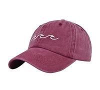 Gorra de béisbol para hombre y mujer, estilo retro, lavada y destruida, color sólido, visera de moto de nieve, climatizada, Vino, Talla única
