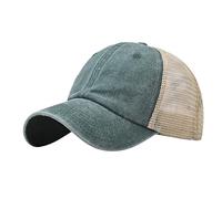 Gorra de béisbol para hombre y mujer, gorra de mezclilla con hebilla para exteriores, gorra ajustable para hombre, verde, Talla única