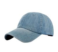 Gorra de béisbol para hombre y mujer, retro, lavada y destruida, gorra de béisbol monocromática para hombre, azul, Talla única