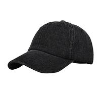 Gorra de béisbol para hombre y mujer, retro, lavada y destruida, gorra de béisbol monocromática para hombre, Negro , Talla única