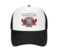 Gorra de béisbol para Hombres, Golden Knights Templar Crusader Cross Lions Shield Summer Mesh Baseball Caps Hombres Adulto Masculino Playa Sol Sombrero Hip Hop Trucker, Regalo