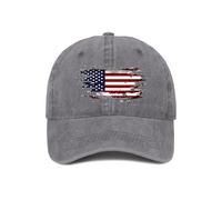 Gorra de béisbol para hombres y mujeres, a rayas, bandera de Estados Unidos, sombrero de refugio, gris, Talla única