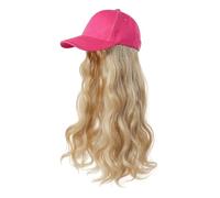 Gorra de béisbol para mujer con postizo, pelo largo y liso, rizos ondulados, cómodo gorro con peluca, gorro de sol con parte de pelo sintético, peluca diaria, gorro de peluca suave