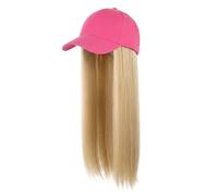 Gorra de béisbol para mujer con postizo, pelo largo y liso, rizos ondulados, cómodo gorro con peluca, gorro de sol con parte de pelo sintético, peluca diaria, gorro de peluca suave
