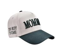 Gorra de béisbol para mujer, estilo retro, de dos tonos, para cola de caballo, bordada, ajustable, gran regalo para mamá, mujer, visera de fútbol mediana, Verde tirando a negro, Talla única