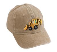 Gorra De Béisbol para Niños De 1 Pieza, Gorra con Visera Bordada De Excavadora, Gorra De Béisbol con Hebilla Trasera Ajustable, Sombrero para El Sol De Verano (Color Caqui)