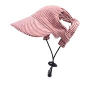 Gorra de béisbol para perros, ajustable y protector solar, sombrero con agujeros para orejas, para cachorros (rosa, M)