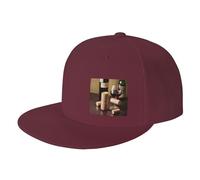 Gorra de béisbol personalizada de corcho de vino con foto impresa, sombrero de verano ajustable personalizado unisex, Rojo Oscuro, talla nica
