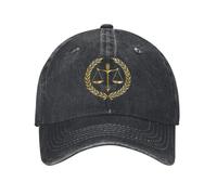 Gorra de béisbol Personalizada Unisex de la Ley del algodón Golden Scales of Justice Adulto Abogado Regalo Legal para Fiestas Sombrero de papá Hombres Mujeres Protección Solar