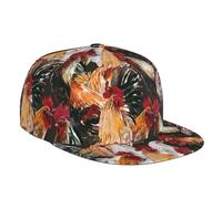 Gorra De Béisbol Pollo Acuarela Negro Brillante Gorra Trucker Proteccion Solar Snapback Sombrero Ajustable Golf Hat para Running Camping Excursionismo