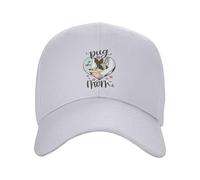 Gorra de béisbol Pug Mom Puppy Heart Lobes Vintage Hip Hop Hats Summer Unisex-Teens Outdoor Sports Hat