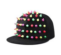 Gorra de béisbol punk studded hip-hop, gorra de béisbol para bailar hip-hop, gorra estilo béisbol, color, L