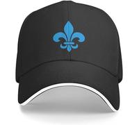 Gorra de béisbol Quebec Francia Azul Fleur de LYS Estilo Moderno PQ Qc Royal French Français sobre Fondo Blanco Cool