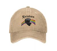 Gorra de béisbol Rainbow Rising Rock Band Vintage Denim Desgastado Heavy Metal Funny Sun Cap para Hombres Mujeres Entrenamiento al Aire Libre Regalo Sombrero