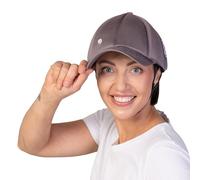Gorra de béisbol Ribcap Casco Protector de Grado médico | Platino | Casco Blando para la Epilepsia | Casco Protector para Las convulsiones | A la Moda y sin estigma | (Pequeño - Mediano)