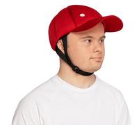 Gorra de béisbol Ribcap Casco Protector de Grado médico | Rojo | Casco Blando para la Epilepsia | Casco Protector para Las convulsiones | A la Moda y sin estigma | (Pequeño - Mediano)