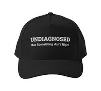Gorra de béisbol Sin diagnóstico, Pero Algo no anda Bien. Gorra Urbana Minimalista Negra de algodón con Visera Curva Ajustable.
