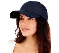 Gorra de béisbol sin estructura con forro de satén para mujer, unisex, forro de seda, algodón lavado, ajustable, estilo vintage, Azul marino, Talla única