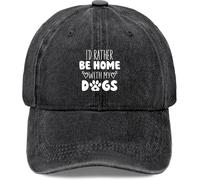 Gorra de béisbol Snapback Gorra de béisbol Vintage Tela 100% Lavada Gorra de papá Ajustable Bordada con la Frase Prefiero Estar en casa con mis Perros para entusiastas de los Autos un
