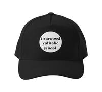 Gorra de béisbol Sobreviví a la Escuela católica. Gorra de Golf/béisbol de Perfil bajo de algodón Negro Suave para Hombre y Mujer.
