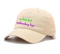 Gorra de béisbol suave bordada personalizada, ajustable, añade tu texto y logotipo, para hombres y mujeres, caqui, M-4XL