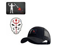 Gorra de béisbol táctica Seal Team para hombre y mujer, gorra snapback elástica para correr/pescar, color negro + 2 parches, 4, L