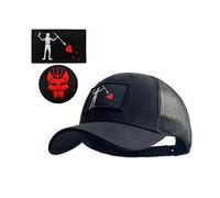 Gorra de béisbol táctica Seal Team para hombre y mujer, gorra snapback elástica para correr/pescar, color negro + 2 parches, 1, L