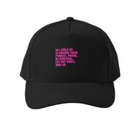 Gorra de béisbol Todas Las Chicas Solo cargan Sus teléfonos, Hacen Twerking, Son bisexuales, comen Papas Fritas picantes y mienten (Meme) Gorro de Senderismo Ajustable de algodón Negro