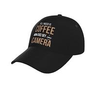 Gorra De Béisbol Todo Lo Que Necesito Es Café Y Mi Cámara Portátil Aire Libre Cap Retro Sombrero Verano para Unisex Hombre Golf