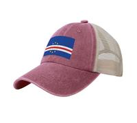 Gorra de Béisbol Transpirable para Hombre Bandera De Las Islas De Cabo Verde Gorra de Béisbol de Malla Cultura Tradicional Gorro de Verano con Protección Anti UV Sombrero para el Sol al Aire Libre