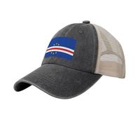 Gorra de Béisbol Transpirable para Hombre Bandera De Las Islas De Cabo Verde Gorra de Béisbol de Malla Cultura Tradicional Gorro de Verano con Protección Anti UV Sombrero para el Sol al Aire Libre