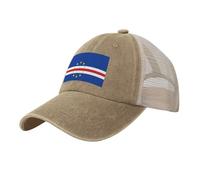 Gorra de Béisbol Transpirable para Hombre Bandera De Las Islas De Cabo Verde Gorra de Béisbol de Malla Cultura Tradicional Gorro de Verano con Protección Anti UV Sombrero para el Sol al Aire Libre