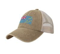 Gorra de Béisbol Transpirable para Hombre Bandera De Tuvalu Gorra de Béisbol de Malla Cultura Nacional Gorro de Verano con Protección Anti UV Sombrero para el Sol al Aire Libre
