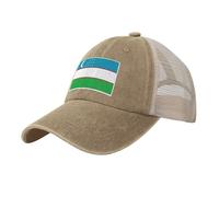 Gorra de Béisbol Transpirable para Hombre Bandera De Uzbekistán Gorra de Béisbol de Malla Cultura Nacional Gorro de Verano con Protección Anti UV Sombrero para el Sol al Aire Libre