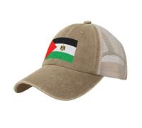 Gorra de Béisbol Transpirable para Hombre Bandera Palestina Gorra de Béisbol de Malla Cultura Tradicional Gorro de Verano con Protección Anti UV Sombrero para el Sol al Aire Libre