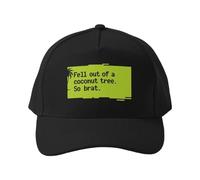 Gorra de béisbol Unisex clásica de algodón Negro Liso con diseño Minimalista de cocotero y Humor de la generación Z.