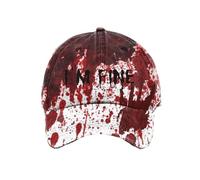 Gorra de béisbol unisex con estampado de sangre para mujeres, hombres, gorras de Halloween (DE/NL/SE/PL, alfanuméricas, talla única, rojo carmesí)