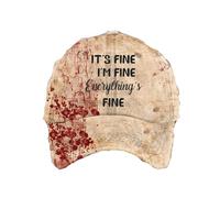 Gorra de béisbol unisex con estampado de sangre para mujeres, hombres, gorras de Halloween (DE/NL/SE/PL, alfanuméricas, talla única, rojo vino)