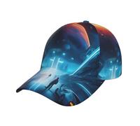 Gorra de béisbol unisex con estampado futuro de ciencia ficción, gorra ajustable para hombres y mujeres, perfecta para golf, pesca, correr y más, color negro