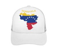 Gorra de béisbol unisex con la bandera del mapa de Venezuela para mujeres y hombres, gorra de verano con visera, Estilo blanco, M