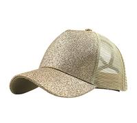 Gorra de béisbol unisex con visera de bollos con purpurina, dorado, Talla única